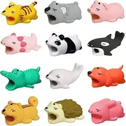 12Pcs Cute Cable Protector Animals,Phone Charger Cable Bites Cord Protector, USB Charger Cord Cable Protector for Most Cellphone and Tablet Cable