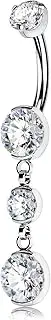 [OUFER Body Piercing] Titanium Internally Belly Button Bars 14G Navel Piercing Jewllery Clear Belly Navel Bars Rings Piercing