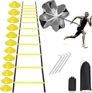 Speed Agility Ladder Training Set, 12 Rung Agility Ladder, with Carry Bag for Soccer Basketball Football Boxing Footwork Sports