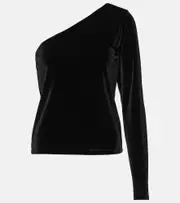 [Polo Ralph Lauren] Polo Ralph Lauren One-shoulder velvet top AU 12 black