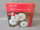 Sur La Table Joyeux Noel 8 1/2" Holiday Dessert Plate - Set of 4 - New old Stock