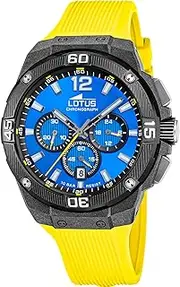 [LOTUS] Men's Watch 18975/5 Chrono Black Carbon Fibre Case Yellow Silicone Strap