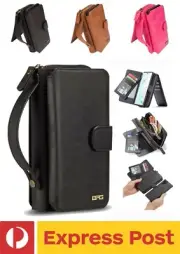 Samsung Galaxy S20 Plus BRG Leather Wallet Purse CardSlot Mirror Detachable Case