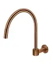 Meir Kitchen Laundry Gooseneck Tap Round High Rise Swivel Wall Spout Lustre Bron