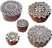 Royal Kraft Traditional Pattern Mandala and Round Wood Block Stamps (Set of 5)