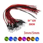 Ultra Bright 3mm/5mm Pre wired LED Bulb 5-12V Light Emitting Diode 20cm