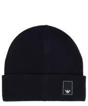 Emporio Armani beanie men EM000431AF10401UB118 Iconic Blue Navy wool cap hat