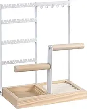 [Generic] Bracelet Holder - 4-Tier Metal Frame Jewelry Organizers And Storage,Jewelry Stand, Teen Room Decor, Wooden Base Design Bangle Organization Rack