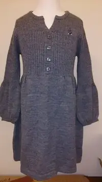 在飛比找Yahoo!奇摩拍賣優惠-麗嬰房日系familiar灰色氣質毛料洋裝