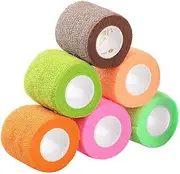 6Pcs Cohesive Bandage Pet Vet Self Adherent Bandage Wrap Bandaging Tape