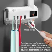 UV Light Sterilizer Toothbrush Holder Cleaner and Automatic Toothpaste Dispenser
