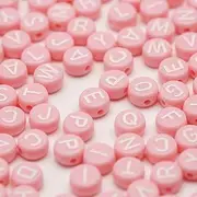 500PCS Acrylic Small Letter BeadsPink for Jewelry Making Alphabet Beads for Bracelets Kit Letters Beads for Necklace Making