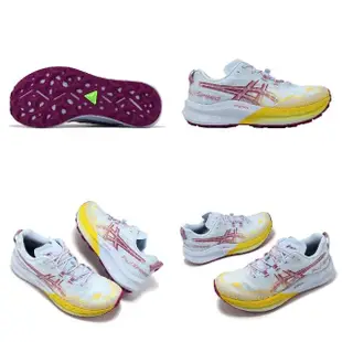 【asics 亞瑟士】越野跑鞋 Fujispeed 2 女鞋 藍 紅 編織 回彈 碳板 抓地 運動鞋 亞瑟士(1012B515401)