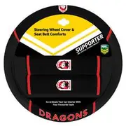NRL Steering Wheel Cover & Seat Belt Buddies - Dragons - ACNRLDRAACC