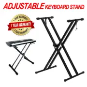 Folding Double Braced X Style Adjustable Music Piano Keyboard Stand AU STOCK