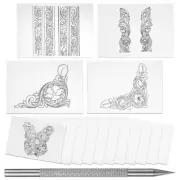 Leather Carving Pen Leather Scribing Tool Leather Carving Pattern Paper Set