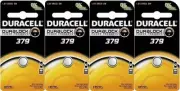 4 Duracell 379 Watch and Calculator Batteries(AG0, D379, LR521, JA, SR521SW, S56