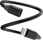 iPhone Charger Extender Cable 1Ft,[Apple MFi Certified] Lightning Male to Female Charge Cord Fast Charging Sync Data Cable Compatibility for iPhone 14 13 13 Pro Max 12 11 8 7 6 Connector Dongle Black