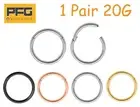 1 Pair Titanium 20G Hinged Hoop Segment Nose Septum Lip Tragus Ring Earrings