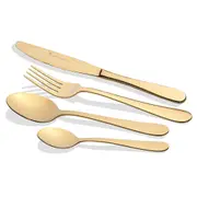 16pc Stanley Rogers Albany Cutlery Family Dinner Tableware Set Champagne Gold