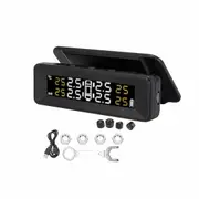 Solar Wireless TPMS Car Tire Pressure Monitor System Monitoring 4 Sensors