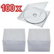 100 Lots Standard 1 CD Jewel Case Single CD with Tray 10.4mm Clear Protectors