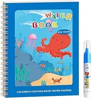 Water Painting Book, Reusable Toddler Kit, 18x15cm/7.09x5.91 Inches Educational Art Supplies, Coloring Pen Included, for Preschool Crafts Classroom Learning Party Favors