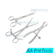 Bone Holding Forceps Clump Forceps Surgical Orthopedic Instruments Set of 3 Pcs