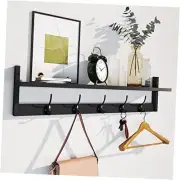 Wall Hooks with Shelf Entryway Hanging Wood Coat Hooks with Shelf Wall
