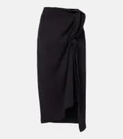 [Dries Van Noten] Dries Van Noten Draped asymmetric jersey midi skirt AU 10 black