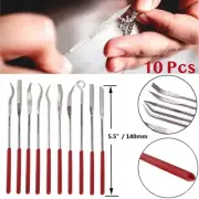 10Pcs Assorted Mini Diamond File Set Flat Needle Square Round Shape Rifler Files