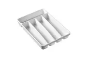 Madesmart Small Basic 5 Compartment Cutlery Tray Organiser White Rectangle