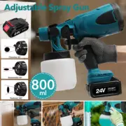 Airless 24V Handheld 800ml Cordless High Pressure HVLP Spray Gun Paint Sprayer