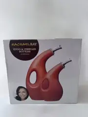Rachael Ray EVOO Bottle Set 2pc Oil and Vinegar Bottles Orange Free Shipping!!!