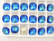 Bermuda Blue Matte F (12mm) Swarovski 4470 Cushion Cut Stones