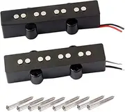 JOINPAYA Electric Bass Pickups Set 4 String Bridge Neck Open Style v Magnets Gmb07