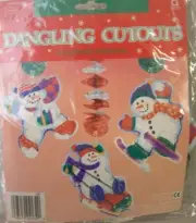 9 NEW CHRISTMAS Dangling Snowmen Decorations 30" long