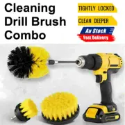 3x Cleaner Combo Tool Kit Grout Power Scrubber Cleaning Drill Brush Tub Yellow
