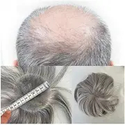 Hairpiece Bald Spot Hair Patch Toupee for Men 3.15x3.15 Inch Full PU Thin Skin Base Hair Patches Men's Hairpieces 6" Human Hair Topper Replacement Systems wig