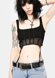 [Edikted] Trixi Fishnet Corset Top