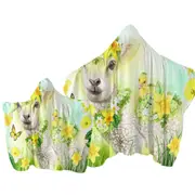 Yellow Spring Sweet Daffodil Lamb Towel with Hood