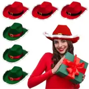 JenPen 6 Pcs Light up Christmas Cowboy Cowgirl Hats for Women LED Red and Gre...