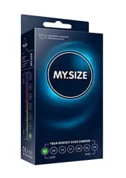 MY.SIZE Lubricated Transparent Condoms, 47 mm, Pack of 10