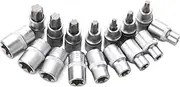 Multiple Sizes Sockets Torx Bit Socket Set With Case Cr-V Steel T30-T70 E10-E24 Tamperproof Sockets Set 16 Pieces Socket Set