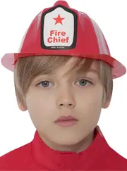Fire Chief Kids Red Costume Hat