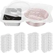MFAUCAZB 40PCS Double Compartment Condiment Container with Lids, 2 Compartment Snack Containers, Reusable Plastic Sauce Containers, Compartment Container for to-go Sauce, Sampling, Travel Snack