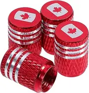 PRETYZOOM 4pcs Canada Flag Tire Valve Stem Caps: Valve Cap for Cars Trucks Suvs Motorcycles Bikes Easy Installation Weather Resistant - Vehicle Accessories