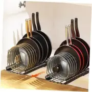 2 Pack Pull Out Pot Lid Organizer for Under Cabinet, Slide Out Pot and Pan