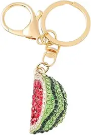 [VALICLUD] Watermelon Keychain Charm Pendant - Rhinestone Shaped Keyring Fruit Keychain for Bag Keys