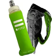 Running Handheld Water Bottle 10 oz Soft Flask - Hand Water Bottle For Runners, Hiking, Skiing & Outdoor Activity - Fits F3LG (300ml) Collapsible Flask - Hydration Holder with Pocket - Green